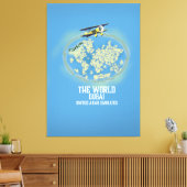 世界ドバイ統一されたアラブ首長国連邦の地図 キャンバスプリント (インサイチュ (リビング))