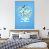 世界ドバイ統一されたアラブ首長国連邦の地図 キャンバスプリント (インサイチュ (寝室))