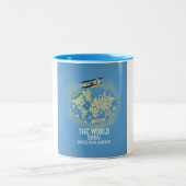 世界ドバイ統一されたアラブ首長国連邦の地図 ツートーンマグカップ (中央)