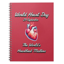 世界ハートの日。世界の鼓動は重要である。 ノートブック