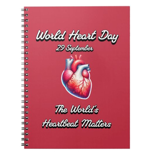 世界ハートの日。世界の鼓動は重要である。 ノートブック (正面)
