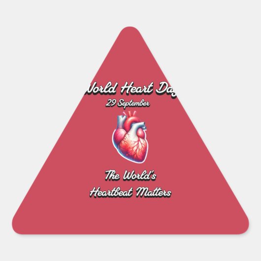 世界ハートの日。世界の鼓動は重要である。 三角形シール (正面)