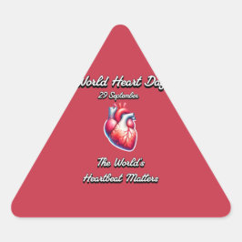 世界ハートの日。世界の鼓動は重要である。 三角形シール