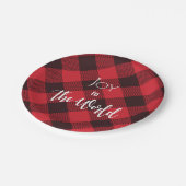 世界バッファロープレイドクリスマスへの喜び ペーパープレート (アングル)