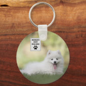 世界パーソナライズされたのドッグ最高のパパカスタム写真 キーホルダー (正面)