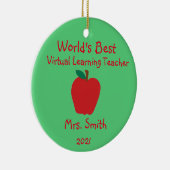世界パーソナライズされたのバ最高のーチャルの学先生 セラミックオーナメント (右)