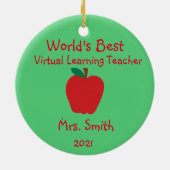 世界パーソナライズされたのバ最高のーチャルの学先生 セラミックオーナメント (裏面)