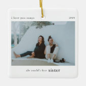 世界パーソナライズされたの姉妹最高の写真記念 セラミックオーナメント (正面)