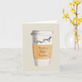 世界パーソナライズされたの最高の先生ギフト・コーヒー・カード カード (黄色い花)