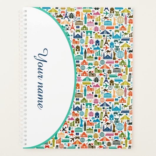 世界パーソナライズされたを旅する プランナー手帳 (正面)