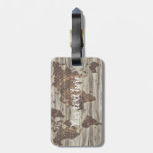 世界パーソナライズされた地図引用文 | ラゲッジタグ (裏面縦)