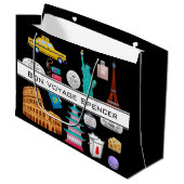 世界パーソナライズされた旅行 ラージペーパーバッグ (正面アングル)