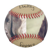 世界パーソナライズされた最大の犬パパ父の日 野球ボール (正面)
