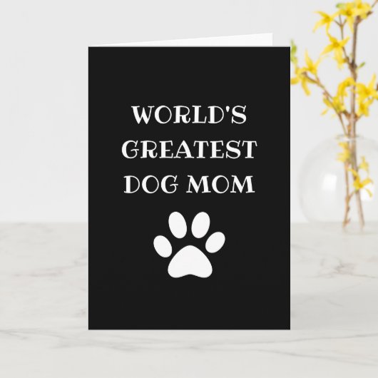 世界パーソナライズされた最大の犬ママカスタム文字 カード (黄色い花)