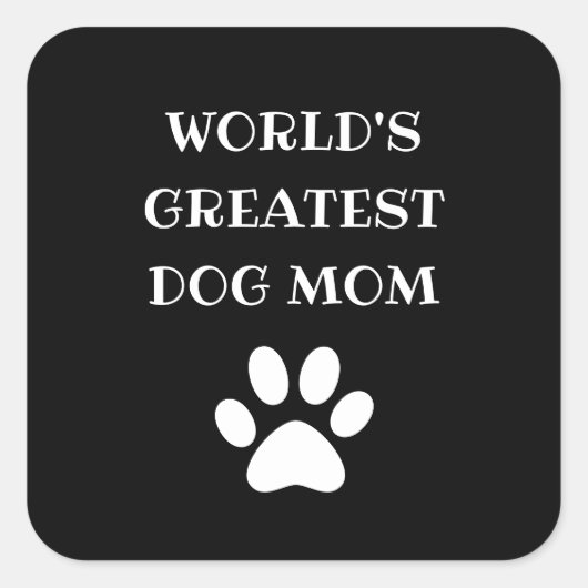 世界パーソナライズされた最大の犬ママカスタム文字 スクエアシール (正面)
