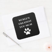 世界パーソナライズされた最大の犬ママカスタム文字 スクエアシール (封筒)