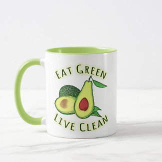 世界ベジタリアンデー – Eat Green Live Clean マグカップ
