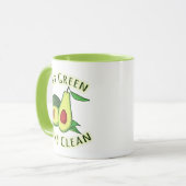 世界ベジタリアンデー – Eat Green Live Clean マグカップ (正面左)