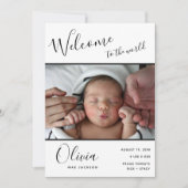 世界ベビー写真誕生発表へようこそ 案内状 (正面)