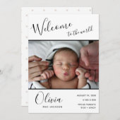 世界ベビー写真誕生発表へようこそ 案内状 (正面/裏面)