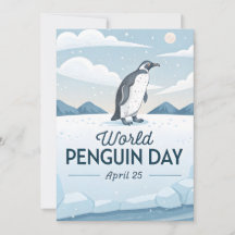世界ペンギンの日 冬の自然イラスト