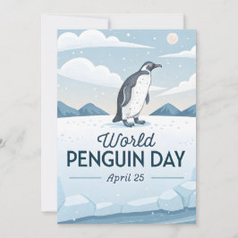 世界ペンギンの日 冬の自然イラスト カード
