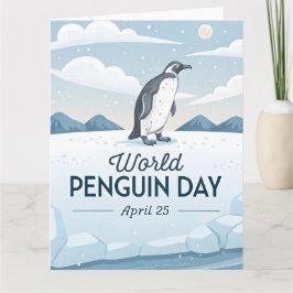 世界ペンギンの日 冬の自然イラスト カード