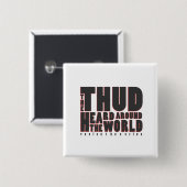 世界ボタンのまわりで聞かれるどしん 缶バッジ (正面&裏面)