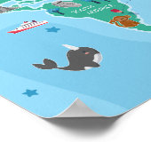 世界ポスターのキッズマップ ポスター (角)