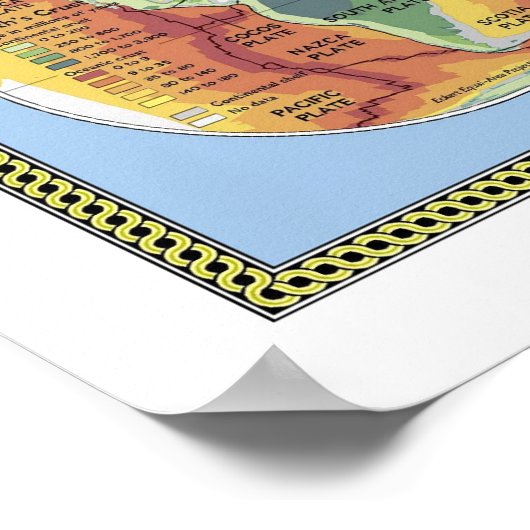 世界ポスターの大規模な物理地図 ポスター (角)