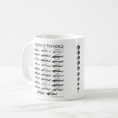 世界マグカップのチョウザメ コーヒーマグカップ (正面左)