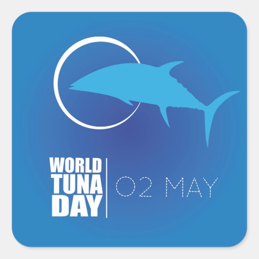 世界マグロの日5月2日 スクエアシール (正面)