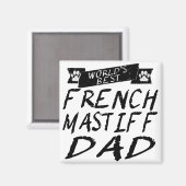 世界マスティフ最高のフランスのパパ マグネット (正面/裏面)