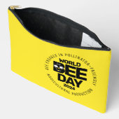 世界ミツバチの日 イエロー ブラック 授粉者 アクセサリーポーチ (見開き)