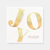 世界ミニマルの金箔にクリスマスの喜び スタンダードカクテルナプキン (正面)