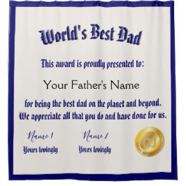 世界モダンおもしろいのパパ証明書 シャワーカーテン