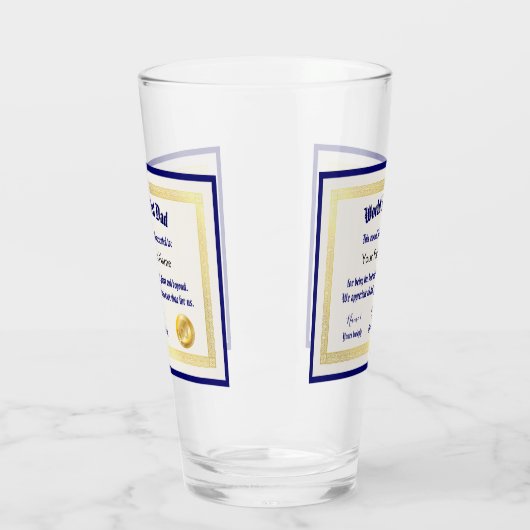 世界モダンおもしろいのパパ証明書 タンブラーグラス (左)