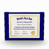 世界モダンおもしろいのパパ証明書 フォトブロック (正面)