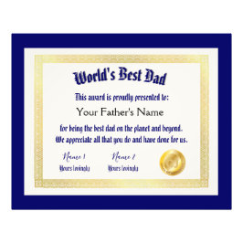 世界モダンおもしろいのパパ証明書 フォトプリント