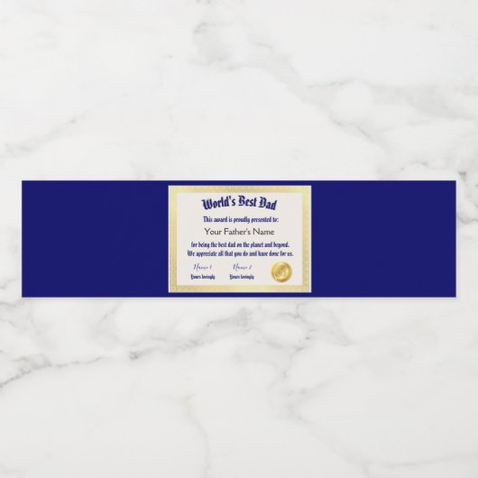 世界モダンおもしろいのパパ証明書 ペットボトルラベル (シングルラベル)