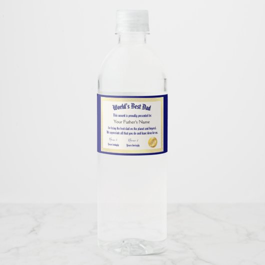 世界モダンおもしろいのパパ証明書 ペットボトルラベル (正面)