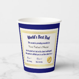 世界モダンおもしろいのパパ証明書 紙コップ