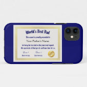 世界モダンおもしろいのパパ証明書 Case-Mate iPhoneケース (裏面(横))