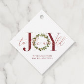 世界モダンにクリスマスの喜びリース フェイバータグ (正面)