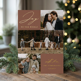 世界モダンに喜びを届ける4写真 箔シーズンカード