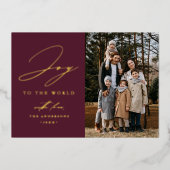 世界モダンに喜ぶ梅の紫の写真 箔シーズンカード (正面)