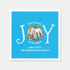 世界モダンに対するクリスマスの喜び スタンダードカクテルナプキン