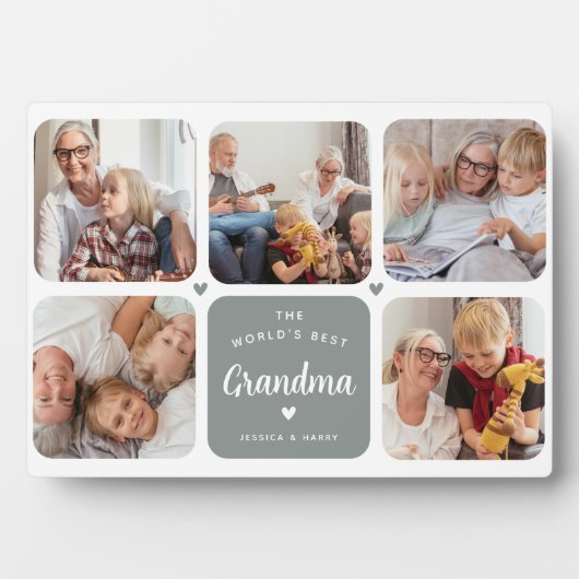 世界モダンのおばあちゃん最高のの写真コラージュ フォトプラーク (正面)