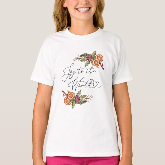 世界モダンのクリスマスに喜ぶ Tシャツ (正面)