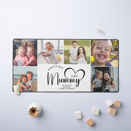 世界モダンのミイラ最高のイの贈り物コラージュ デスクマット (キッズテーブル)